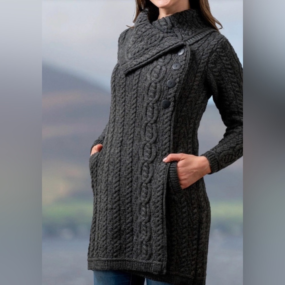 Aran Mor Merino Wool Sweater Coat